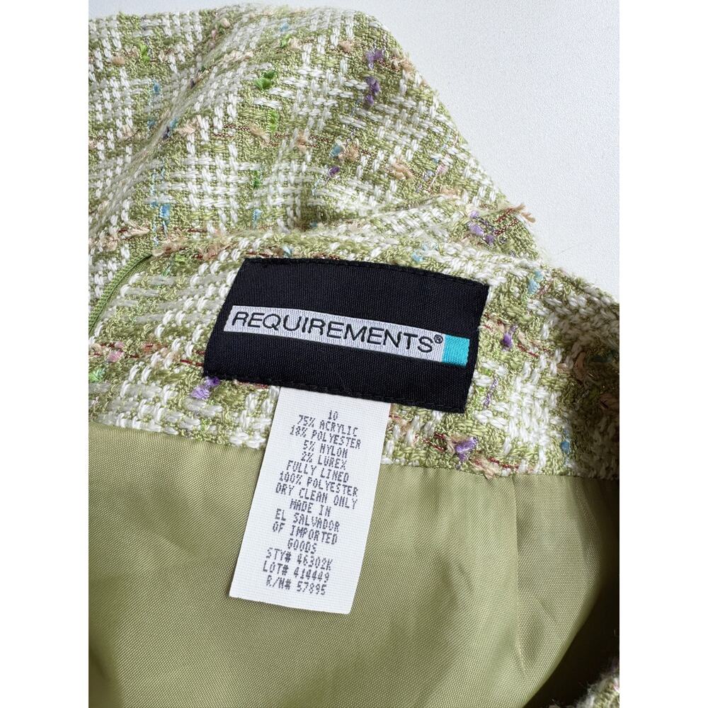 Vintage Requirements Green Plaid Tweed Inverted Pleats Skirt Size 10 - Picture 6 of 6